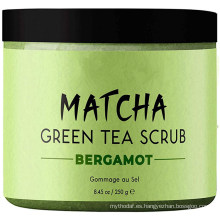 Exfoliante anticelulítico con cafeína orgánica, té verde matcha, exfoliante corporal con sal del mar muerto